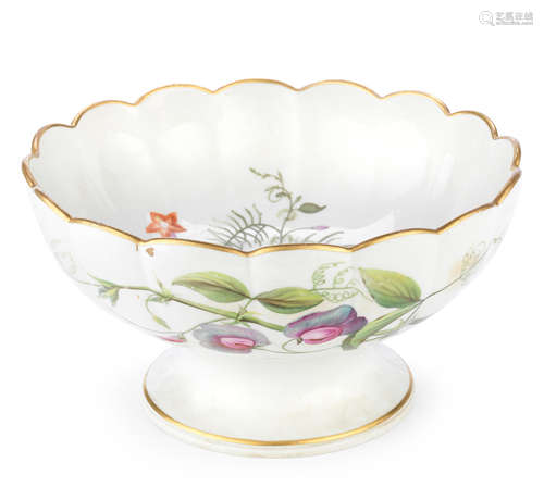 A rare Derby botanical footed bowl Circa 1800