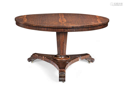 A William IV rosewood breakfast or centre table