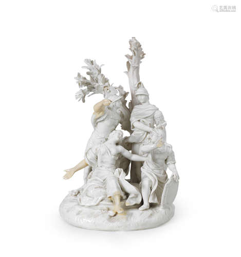 An Italian white porcelain group of classical figures Circa 1785