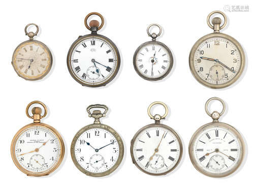 A group of 19th and early 20th century silver, nickel and gold plated pocket and fob watches