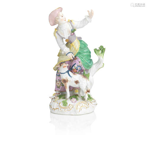 A Meissen figure of a shepherdess Circa 1770