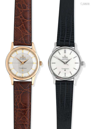 Omega. Two 'Constellation' automatic wristwatches Ref: case no. 14381 6 SC, movement 17369017,