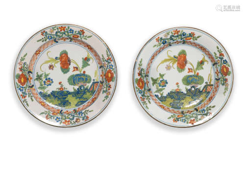 Two Faenza, Ferniani, faience dishes Late 18th Century