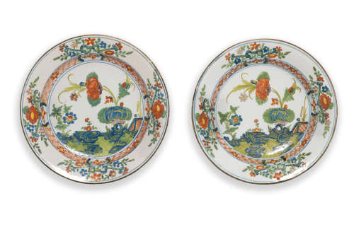 Two Faenza, Ferniani, faience dishes Late 18th Century