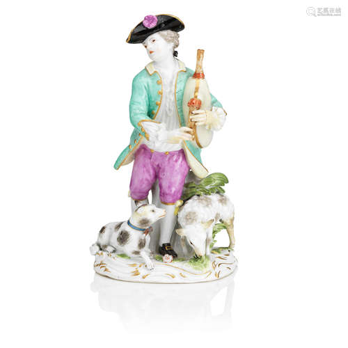 A Meissen figure of a shepherd 18th century, Marcolini period