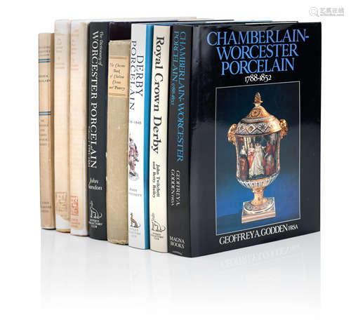 A collection of reference books on ceramics