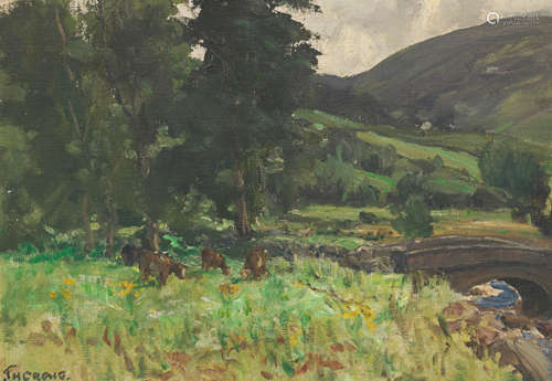 James Humbert Craig (Irish, 1878-1944) Cattle grazing, summertime