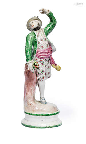 A Volkstedt porcelain figure of a man Circa 1775