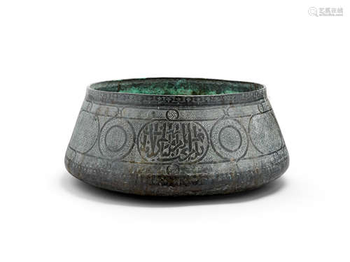 A Mamluk style copper basin 19th century