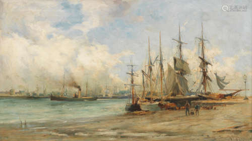 Joseph Milne (British, 1857-1911) Harbour scene