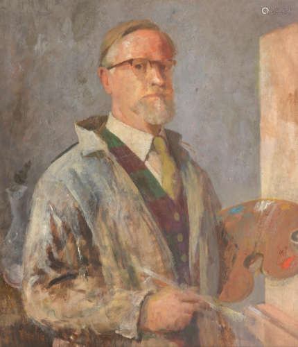 Hugh Adam Crawford RSA (British, 1898-1982) Artist, Self Portrait