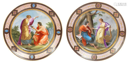Two Vienna style large dishes Circa 1900