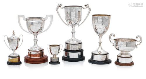 Six various silver presentation trophy cups, relating to The Welsh Corgi League various makers and dates to include Birmingham 1865 (6)