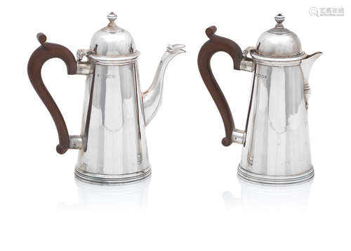 A 20th century silver cafe au lait set by Carrington & Co, London 1938