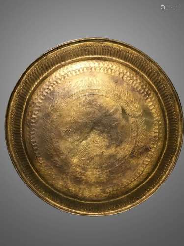 清 銅鎏金供盤