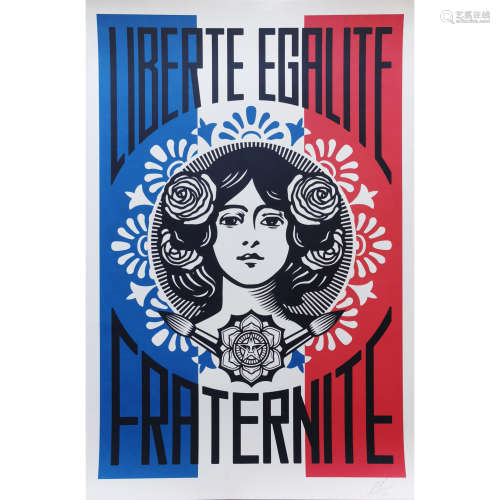 2000年 Shepard Fairley 解放 LIBERTÉ EGALITÉ FRATERNITÉ 平版印刷