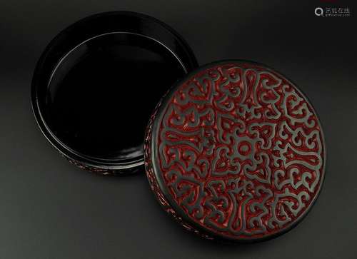 A Chinese Carved Lacquerware Box