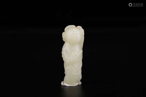 A Chinese Carved Hetian Jade Boy Ornament