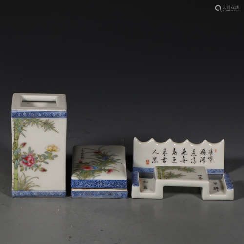 The Chinese Enamel Floral Porcelain Treasures of Study