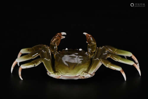 A Chinese Porcelain Crab Ornament