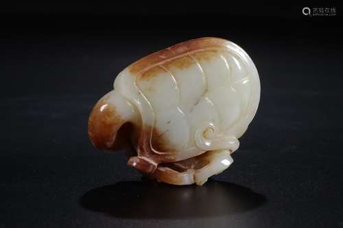 A Chinese Carved Hetian Jade Taotie Ornament