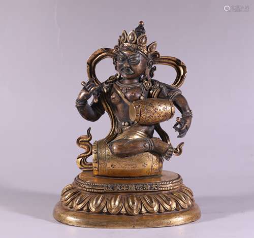 A Chinese Gild Copper Statue of Sarasvati