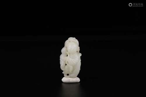 A Chinese Carved Hetian Jade Figure Ornament