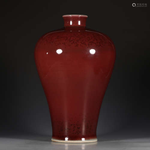 A Chinese Altar Red Glazed Porcelain Vase