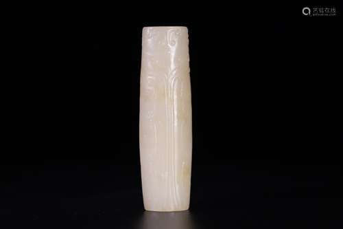 A Chinese Carved Hetian Jade Lezi Ornament