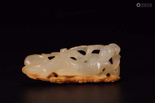 A Chinese Carved Hetian Jade Ornament