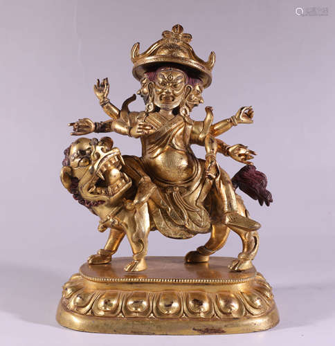 A Chinese Gild Copper Statue of The Lord of The Dance