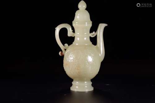 A Chinese Hetian Jade Ewer