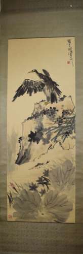 A Chinese Eagle Painting, Pan Tianshou Mark