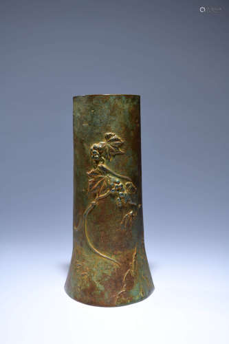 A Chinese Grape Copper Vase