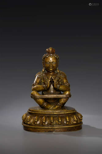 A Chines Alloy Copper Statue of Mahasiddha