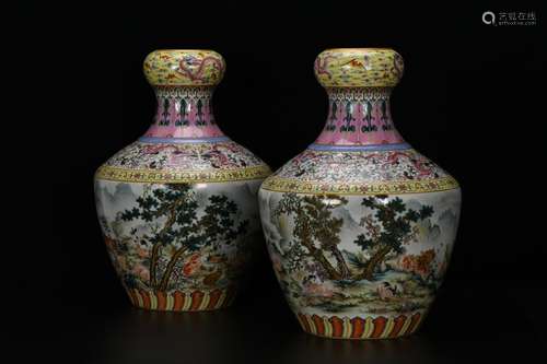 A Chinese Enamel Porcelain Garlic Bottle