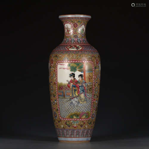 A Chinese Famille Rose Figure painted Porcelain Vase