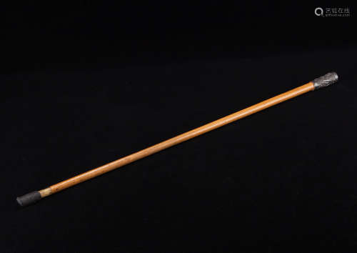 A Chinese Silver Walking stick