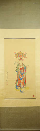 A Chinese Guanyin Painting, Zhang Daqian Mark