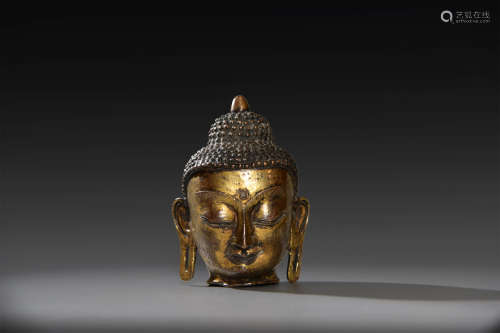 A Chinese Gild Copper Sakyamuni's Head