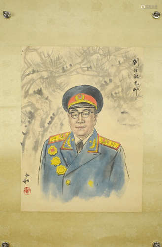 A Chinese Liubocheng Statue Painting, Jiang Zhaohe Mark