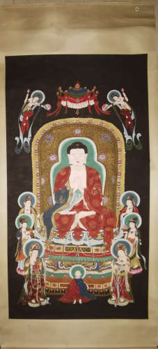 A Chinese Painting Silk Scroll