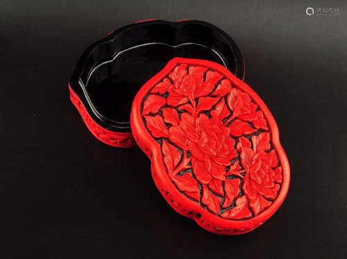 A Chinese Carved Lacquerware Seal Box