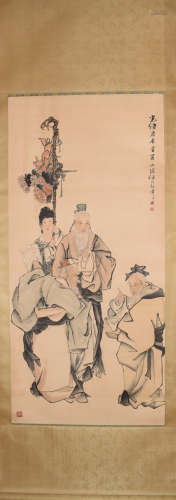 A Chinese Figures Painting, Ren Bonian Mark
