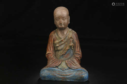 A Chinese Carved Eaglewood Seated Statue