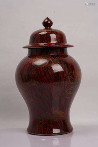 A Chinese Altar Red Glazed Porcelain Jar