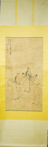 A Chinese Figure Painting, Huang Shen Mark