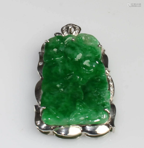 A Jadeite Jade Pendant, GIA # 2141676…