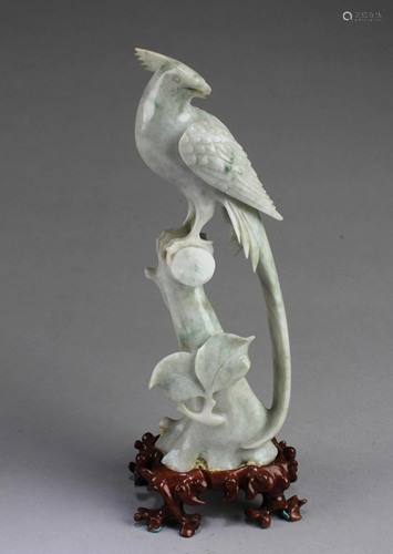 Chinese Jade Bird Figurine