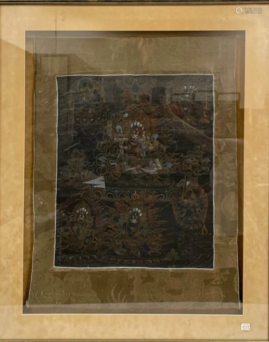 A Framed Thangka